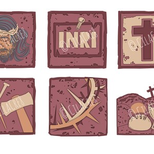 Kartonnen uitsneden - Paasthema - SET van 6 illustraties inbegrepen.