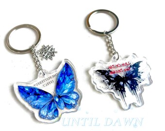 Llavero con forma de mariposa inspirado en Until Dawn, llavero inspirado en Sam Josh, regalo para amantes de los videojuegos