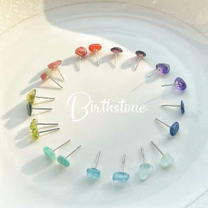 Custom Birthstone Stud Earrings, Silver Birthstone Earrings, Best Friend Gift, Christmas Gift