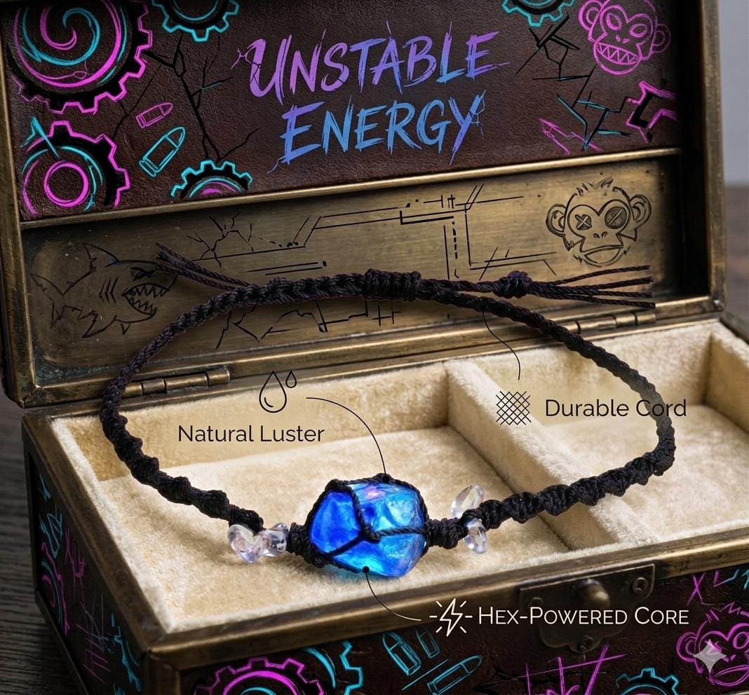 Arcane inspired hexcore bracelet, Hexcore crystal blue bracelet, LOL game lover gift, Vi, Jinx, Caitlyn,Jayce