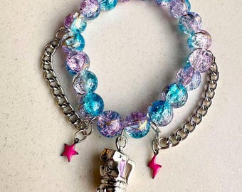 Jinx inspired bracelet, Arcane bracelet, LOL game lover gift
