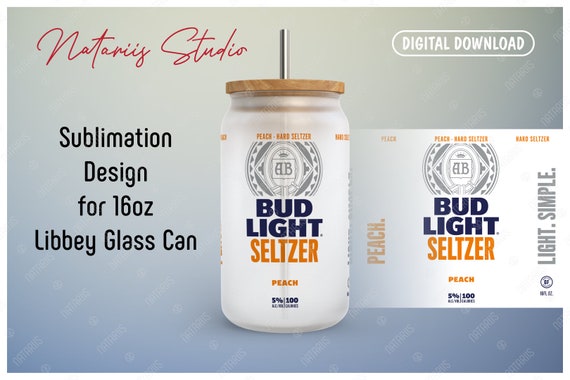 Bud Light Template Seamless PNG Design 16oz Libbey Glass - Etsy