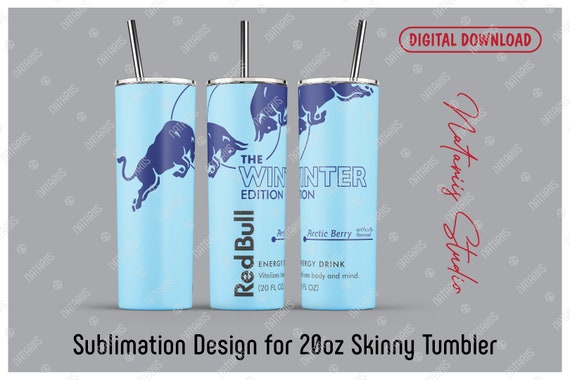 Red Bull Template Seamless Straight PNG Design 20oz SKINNY | Etsy