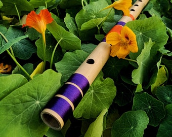 Indian Yoga Long Bansuri E-Natural Base 432Hz & 30 Inches, Classical Musical Instruments Woodwind For Gift, Mix colour combination