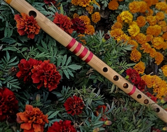 Bansuri Flute - C Medium Hindustani Professional Bamboo Flute -19 Inches - Indian Bamboo Flute - Personalized Gifts