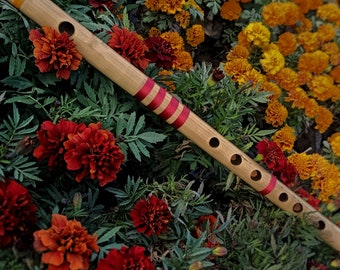 Bansuri Flute - C Medium Hindustani Professional Bamboo Flute -19 Inches - Indian Bamboo Flute - Personalized Gifts