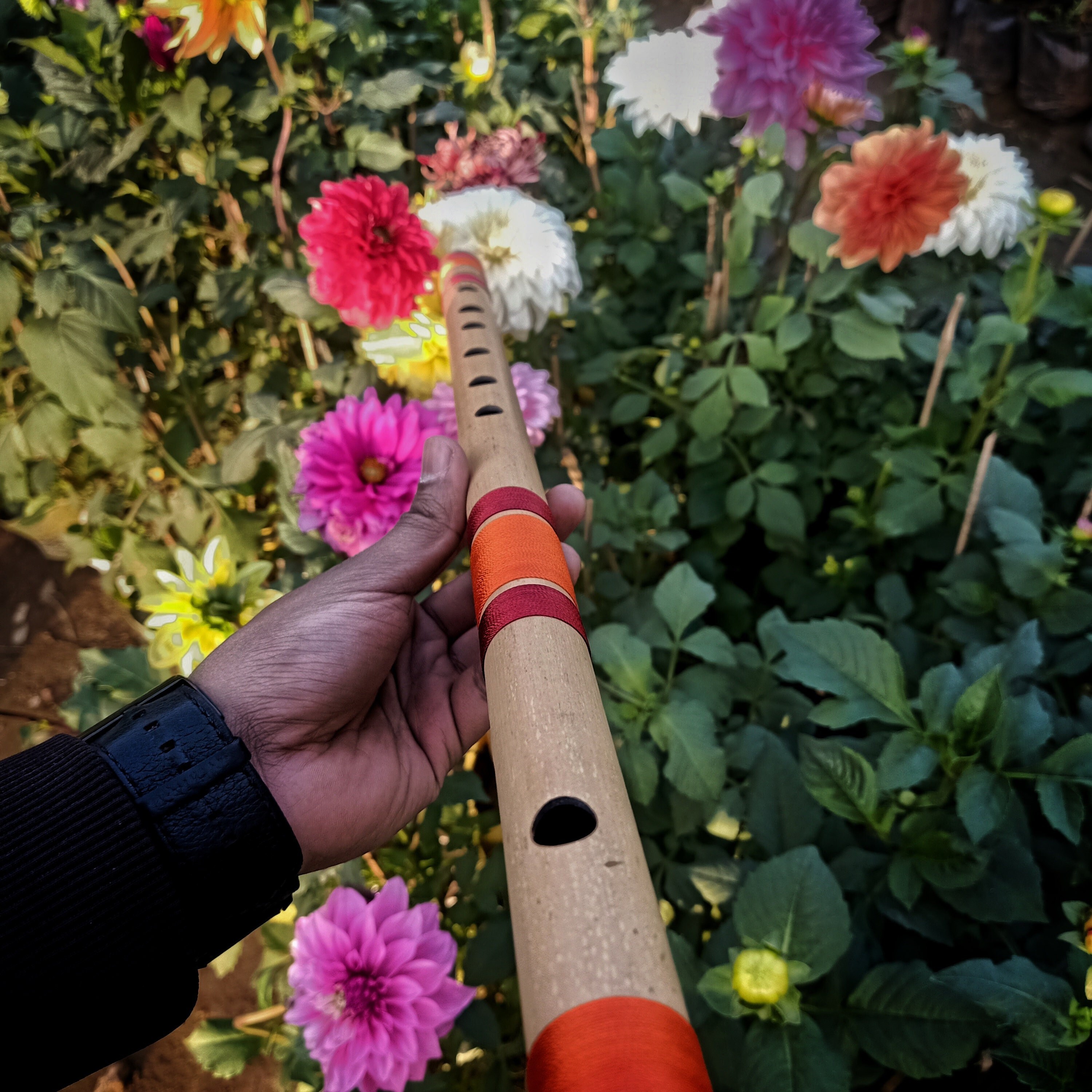 F Bansuri/ Flute, Hindustani Bamboo Flute 15 Inches, Indian Professional Bamboo Flute - Personalization available for Gift