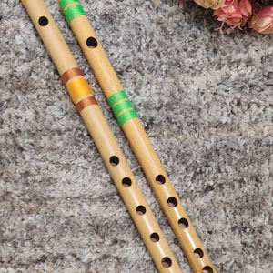 Bansuri Flute Combo: C Medium and C# Hindustani Professional Bamboo Flutes