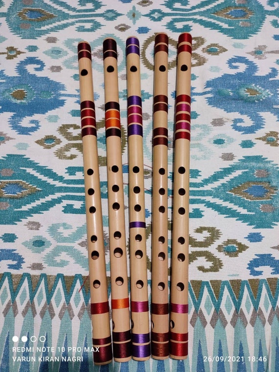 Natural Bamboo Flute C Medium Bansuri Flute C Medium Scale Hindustani  Professional Bamboo Flute 440hz/432hz Flute, Mix Colour Combin 