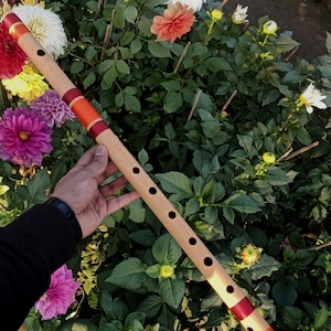 A Bass Bansuri/ Flute, Bamboo Flute 23 Inches, Indian Professional Bamboo Flute - Personalization available for Gift