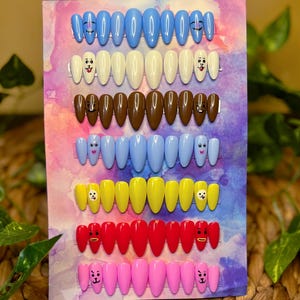 Hand painted BTS BT21 Press-on Nail Set