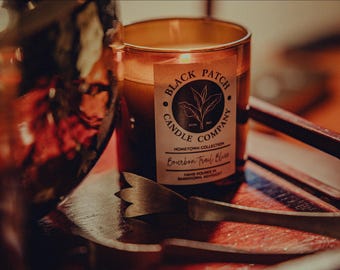 Bougie Bourbon Trail : whisky, chêne et vanille - Cire de soja coulée à la main