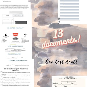 Dog Breeding Bundle for breeders, whelpers, and more, small business. logo, puppy contracts, registration, questionnaire records
