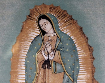 Virgen de Guadalupe 24"Wx35"L Cotton Fabric Panel Our Lady of Guadalupe Mexican Tela Sewing Quilting Craft Religious