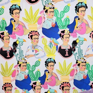 Alexander Henry FRIDA Con Las Plumas 100% Cotton Fabric - By the Yard Sewing Quilting Mexican-no longer in print