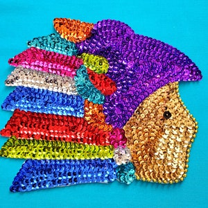 Mexican Aztec Warrior/Guerrero Design Sequin Applique Patch - Size 5-1/2 x 6-1/2 Crafting Sew/glue-on Danzante