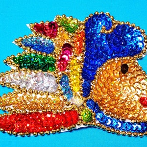 Mexican Aztec Warrior/Guerrero Design Sequin Applique Patches- Size 3-1/2&quot; x 4&quot; Crafting Sew/glue-on Danzante