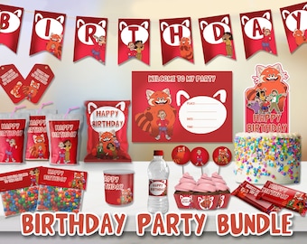 Geburtstag Dekoration, Geburtstag Dekoration rot drehen, druckbare Banner, Pringles Chip Tüte, Deko Süßigkeiten Label, Cake Bundle Kit Kit