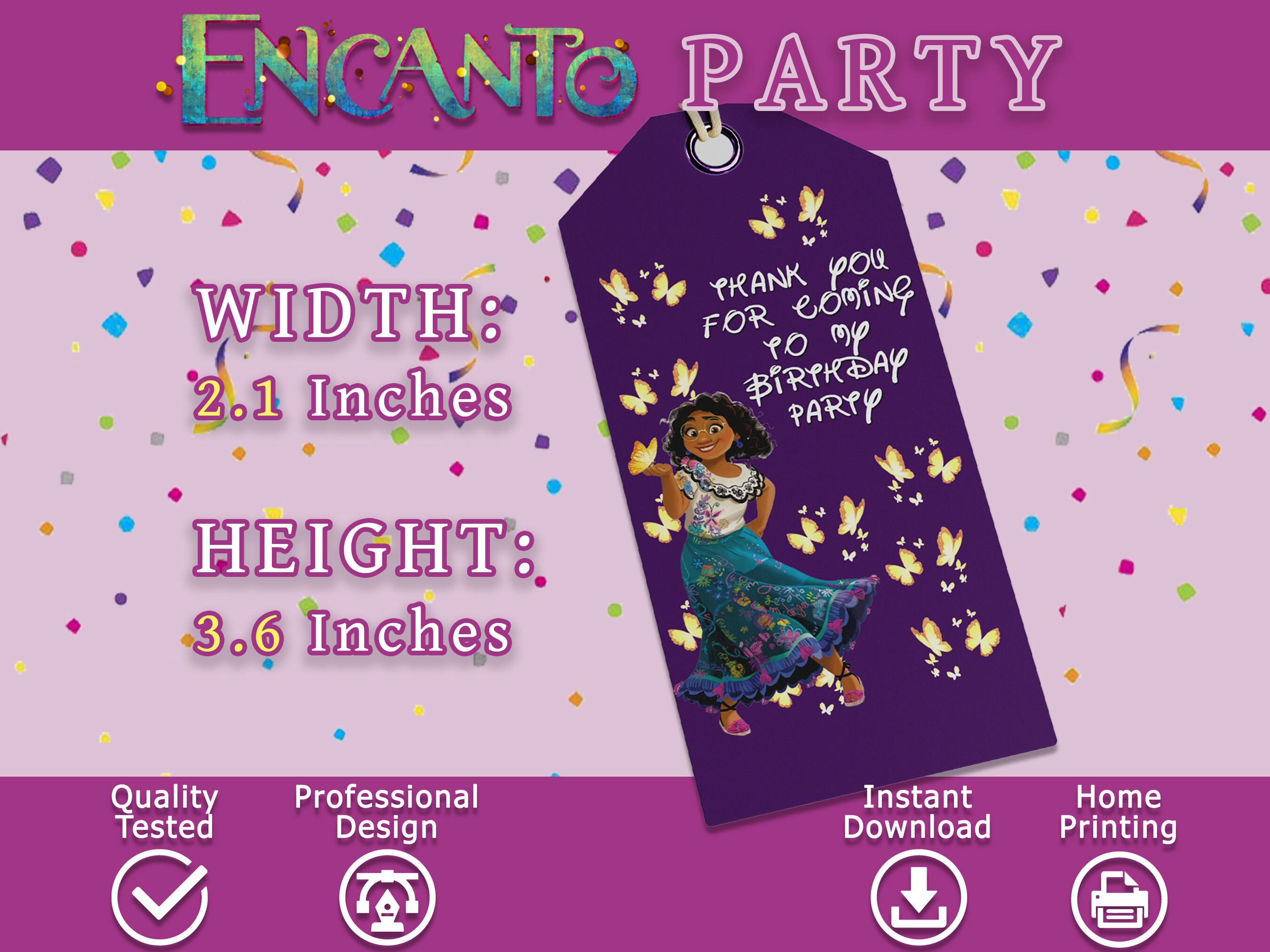 Encanto Party Favor Bag Tags Encanto Thank You Party Tags Etsy Ireland