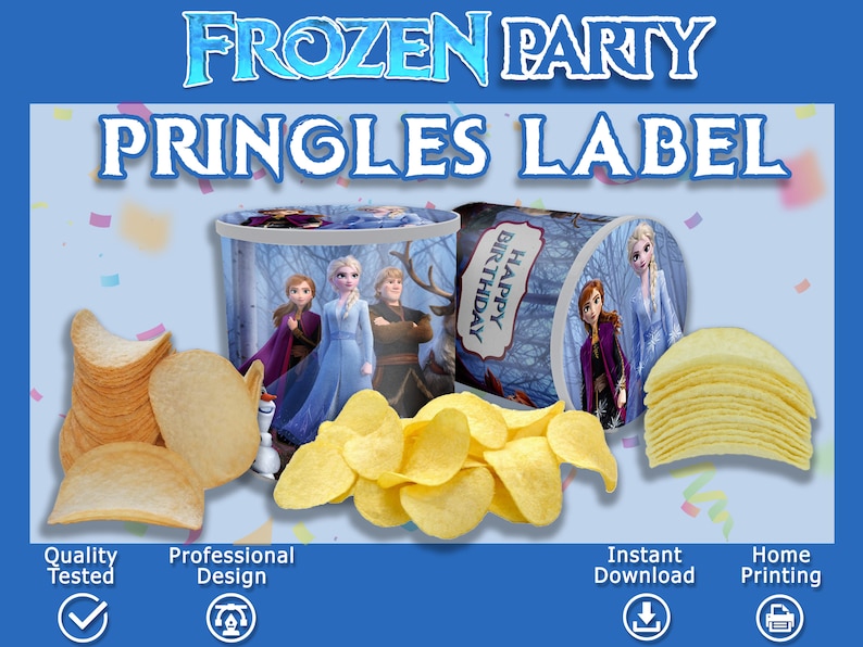 Frozen Pringles Shaker Label Template Frozen Chips Can Etsy Australia