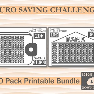 Money Saving Challenge Tracker, Printable money tree spell, Envelope Euro Saving Bundle, A6 budget binder Savings Challenge, digital tracker