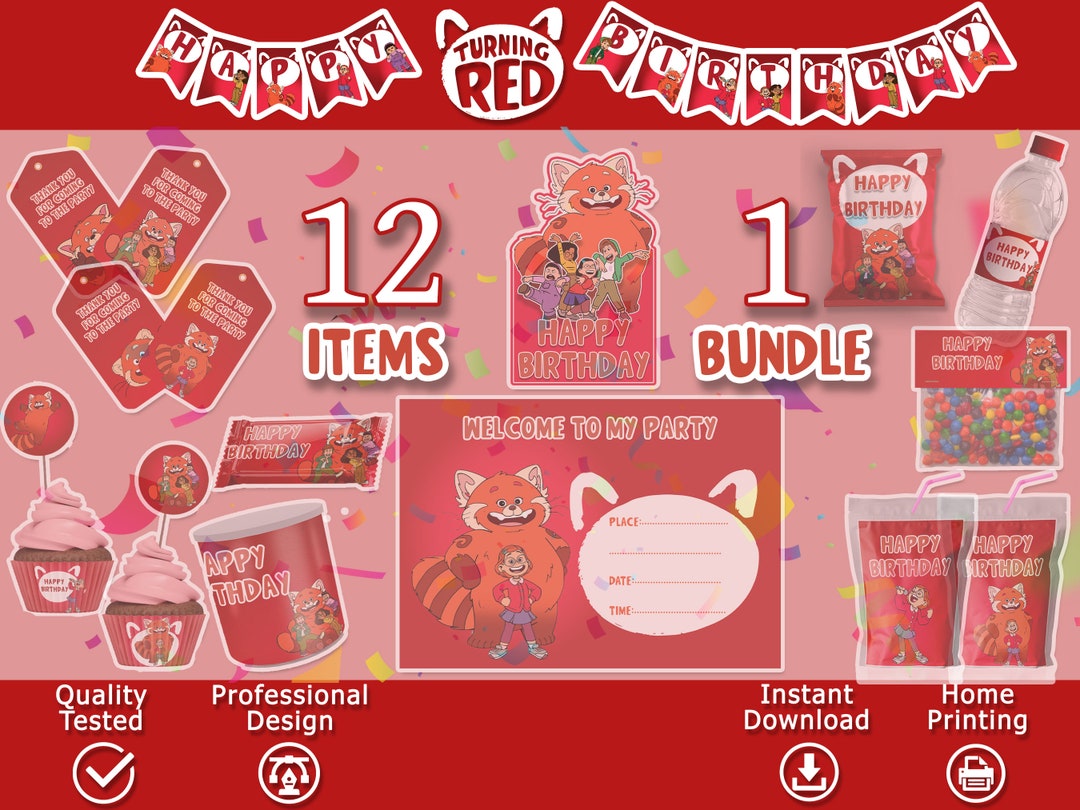 Turning Red Party Supplies, Turning Red Birthday , Turning Red Chips