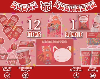 rot werden Partyzubehör, rot werden Geburtstag, rot werden Chipstüte, rote Partypringles, rot werden Dekorationen, rotes Gefallen