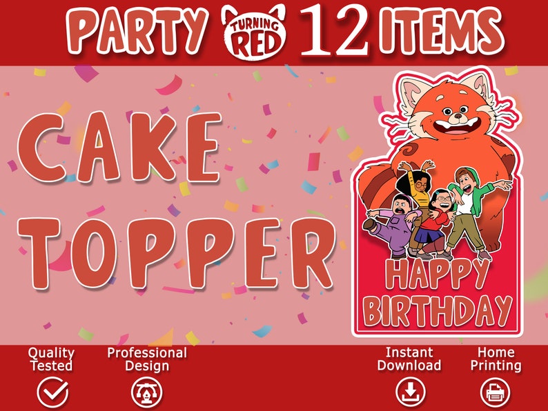 Turning Red Party Supplies Turning Red Birthday Decorations Etsy Canada