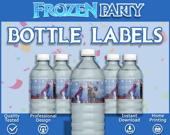 Frozen Water Bottle Label, Frozen water wrapper, Frozen Anna Label, Frozen party Decoration, Frozen Birthday supplies
