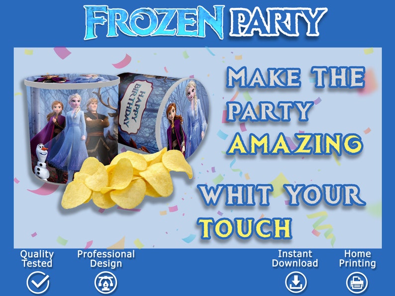 Frozen Pringles Shaker Label Template Frozen Chips Can Etsy Australia