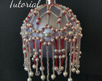 Christmas Ornament Tutorial Ornament Pattern Pearl Fringe Christmas Ornament Cover Beaded Christmas Ornament Cover Tutorial fits 80mm 3.15"