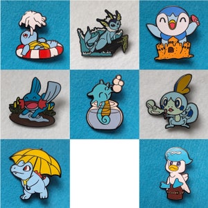 Water Type Enamel Pins