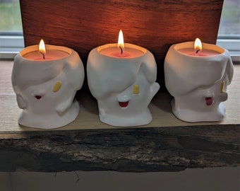Resin cast Litwick candle holder