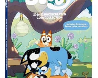 Bluey 2026 7 Coin Collection Folder and till coins | Australia Post Limited Edition Set | 5 set plus 2 coloured till coins