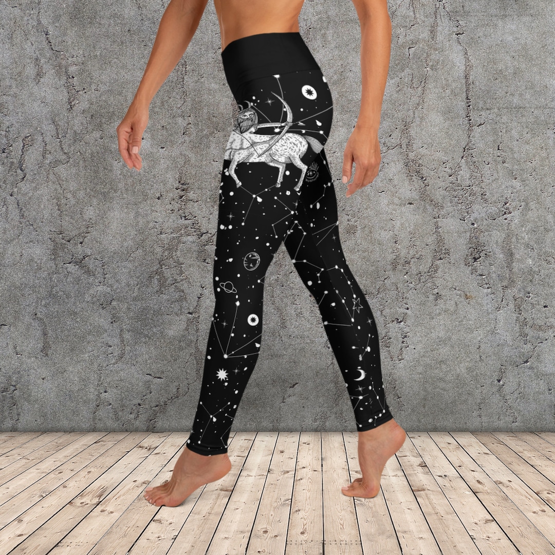 Sagittarius Zodiac Leggings Black Leggings Workout Legging Etsy