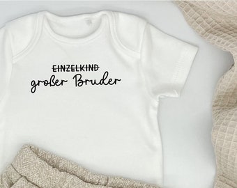 white baby bodysuit or T-shirt "Big Brother" I no longer an only child I pregnancy announcement I second child