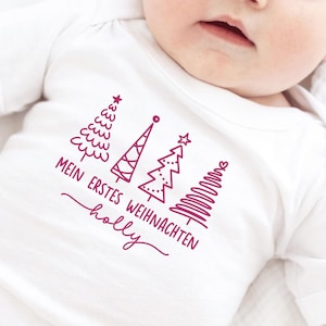 meu primeiro body de Natal para bebê com árvore de Natal personalizei com nome e texto desejado I Roupa de Natal bebê com árvore de Natal
