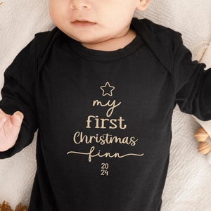 Mijn eerste Kerst 2024 bodysuit met naam I Kerstboom I Kerstboom I Kerstboom I Kerstoutfit baby I fotoshoot Kerstkaart