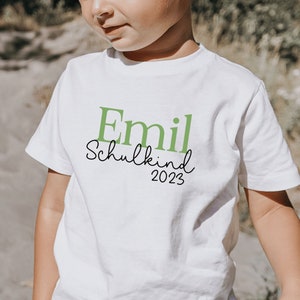 White T-shirt Schulkind 2023 personalized with name, printed in desired color I gift for starting school image 1