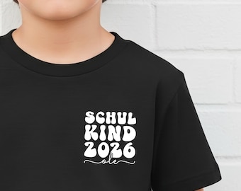Camiseta retro "Colegial 2026" | Personalizable con nombre | Elige entre 4 colores | Regalo de regreso a clases | Conjunto para el primer día de clases