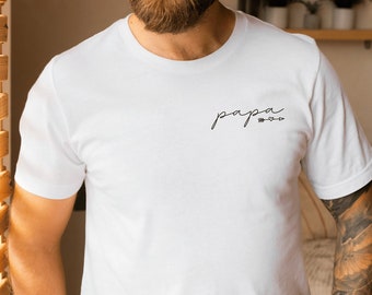 T-shirt bianca per papà con freccia e cuore. Vorrei avere il testo che desideri. Regalo per papà, festa del papà o compleanno.