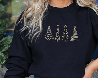 Pull de Noël "Sapins" I Noël simple et intemporel I pull sweat I cadeau pour tous les amoureux de Noël