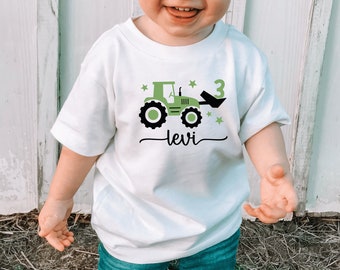 Tractor birthday shirt white I personalized with name and age I children's birthday I birthday outfit I long sleeve or short sleeve