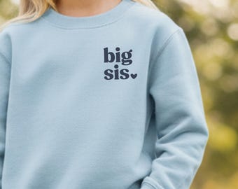 Jersey "Hermana Mayor" en azul claro con corazón | Anuncio de embarazo | Personalizable con el texto que desees | Regalo para la hermana mayor