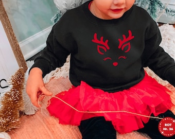 Maglione con renna, simpatico maglione natalizio invernale in felpa, regalo di Babbo Natale per bambini, posso abbinarlo al look del partner