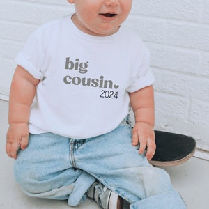 T-shirt pour l'annonce de grossesse grande soeur 2024 ou texte souhaité I annonce du deuxième enfant I cadeau pour grande soeur I couleur souhaitée image 4
