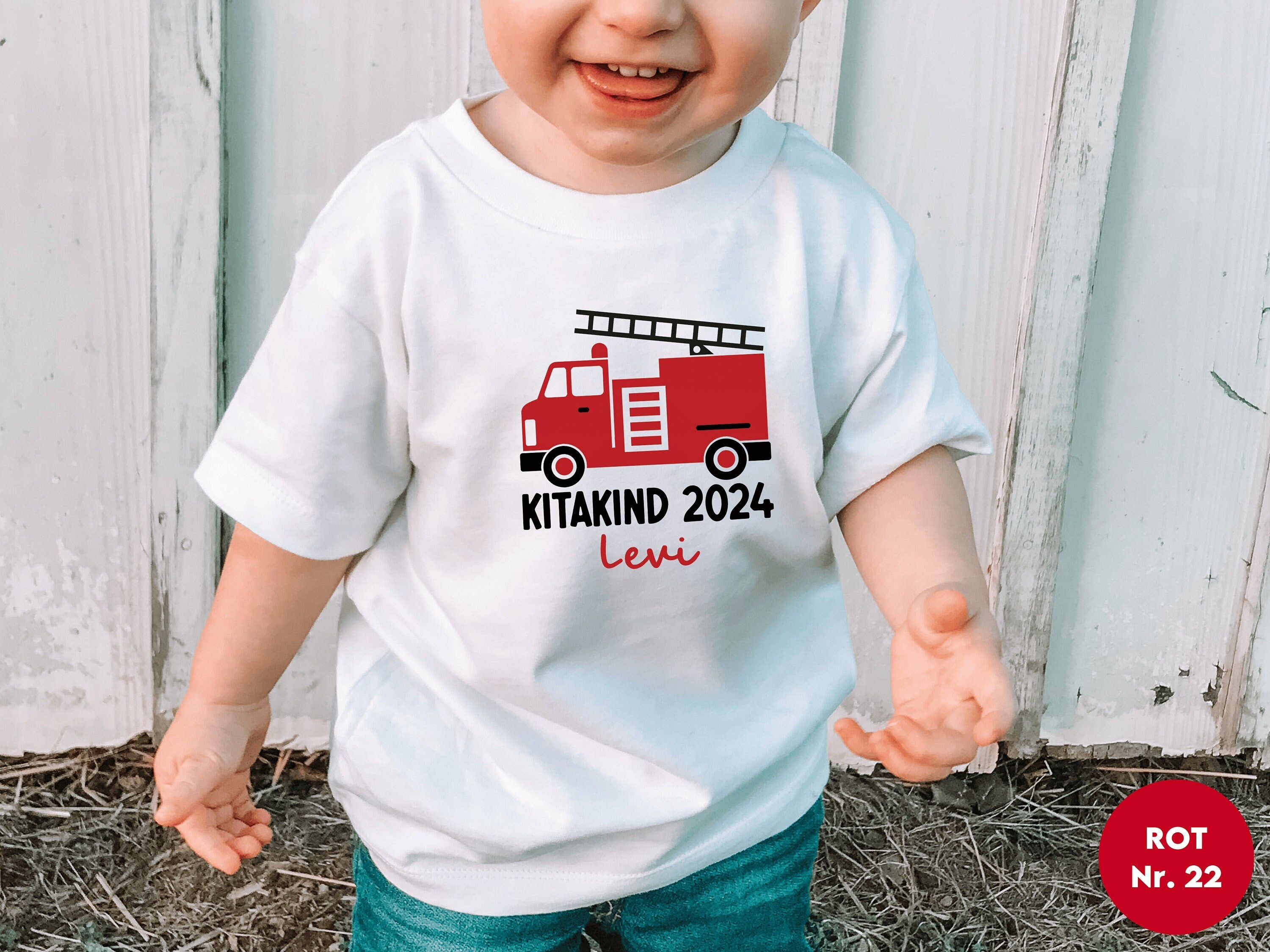 Kinder T-Shirt 3. Geburtstag - Mit Feuerwehrauto, Polizeiauto & Notfahrzeugen