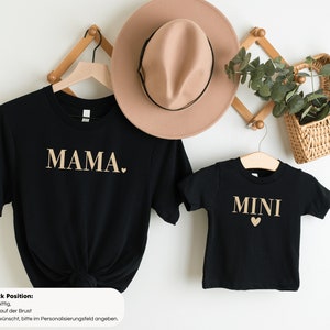 T-Shirt oder Baby Body Mama / Papa / Mini I schwarz schlicht mit Herz I Fotoshooting I Partnerlook I zu Familien Outfit kombinierbar Bild 4