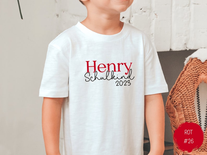 White T-shirt Schulkind 2023 personalized with name, printed in desired color I gift for starting school image 3