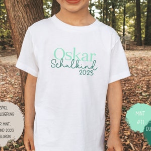 White T-shirt Schulkind 2023 personalized with name, printed in desired color I gift for starting school image 2